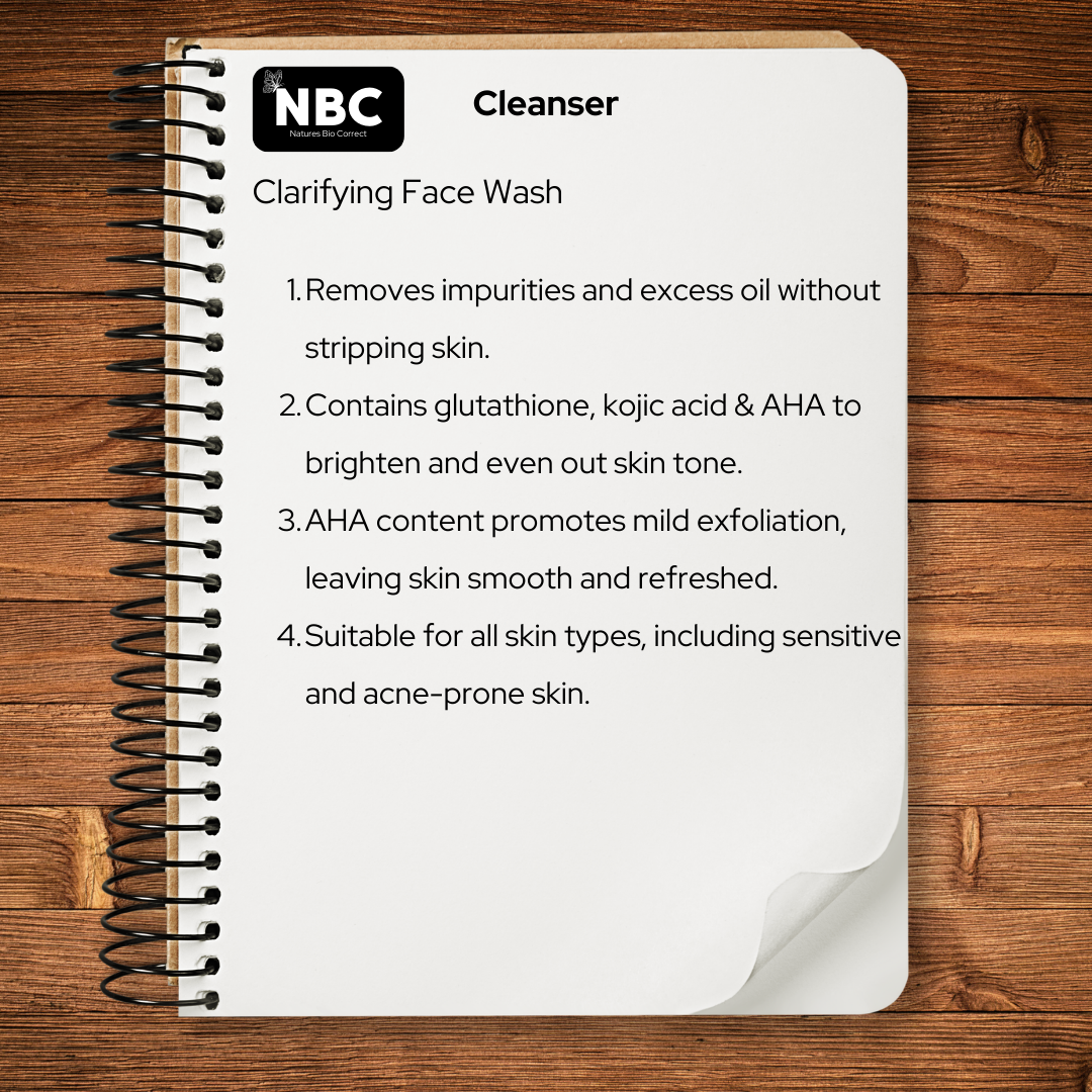 Clarifying Face Wash with Glutathione, Kojic Acid & Fruit Acids
